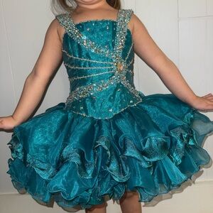 Teal Cupcake pageant dress